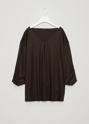 Блуза cos v-neck top with draped sleeves / s