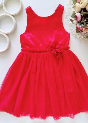 Красивое красное пышное платье-бутылка артикул: 16628