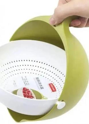 Друшляк mesh strainer drain basket 2в1, друшляк-ківш2 фото