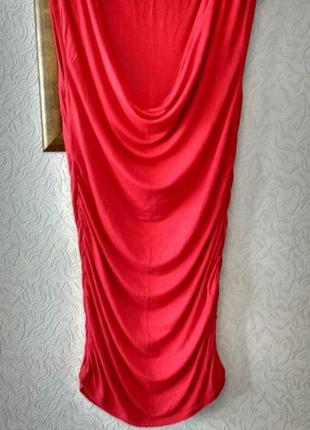 Красное мини платье туника