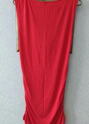Красное мини платье туника3 фото