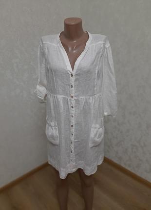 Лляна сукня подовжена сорочка льон 100%