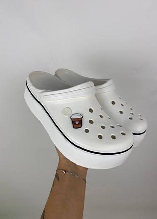 Жіночі крокси сабо crocs crocband platform white