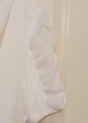 Белоснежная блузка из эластичного трикотажа щадящего шифона4 фото