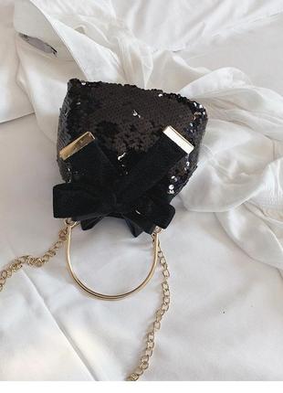 ⛔ мини сумочка с пайетками пучка полу кольцо без цепочки