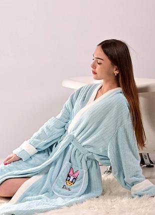 Теплий халат з капюшоном