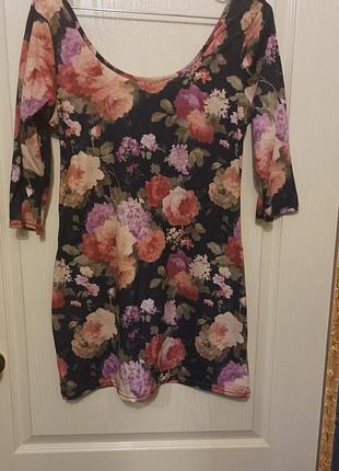 Невероятно красивая туника-платье с цветочным принтом