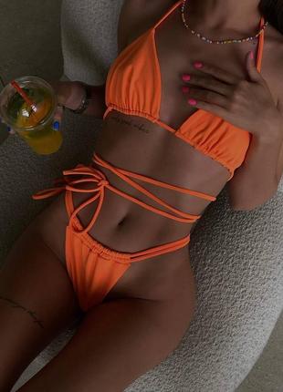 Жіночий купальник помаранчевий італійський біфлекс літо тренд 2023