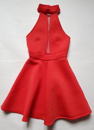 Шикарное красное платье,неопреновое платье с пышной юбкой,платье на новый год/вечеринку2 фото