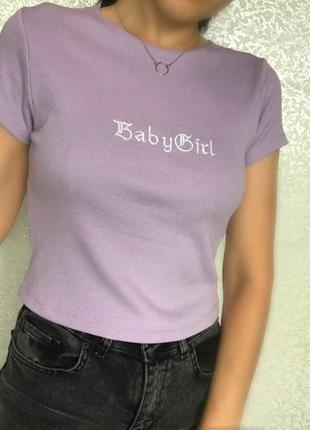 Жіноча футболка топ бузкова бузковий лілова ліловий3 фото