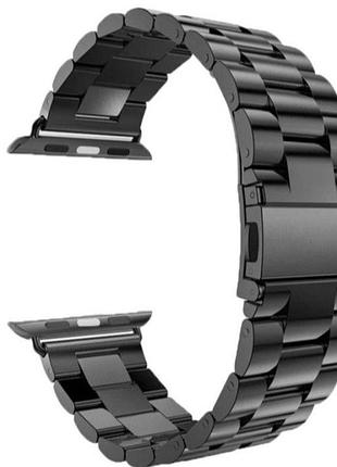 Ремешок для apple watch 42/44/45/49mm. нержавеющая сталь, черный цвет series 1 2 3 4 5 6 7 8 se / se 2 / ultra