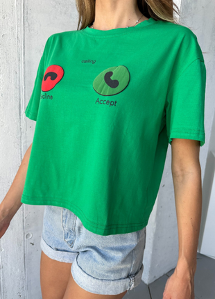 Летний свободный трикотажный топ футболка с рисунком 8 цветов9 фото