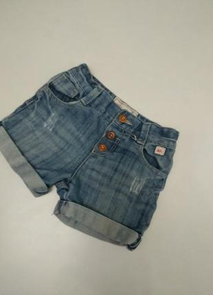 Джинсовые шорты с подворотами 1.5-2 лет1 фото