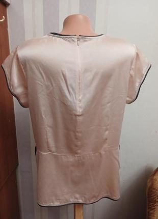 Шовкова блуза рожева піжамна  шелковая  л  хл6 фото