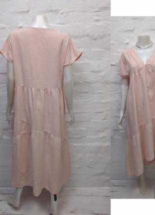 Zanzea оригинальное платье из фактурного персикового хлопка2 фото
