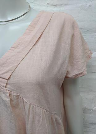 Zanzea оригинальное платье из фактурного персикового хлопка5 фото