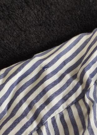 Zara woman eur m шелк рубашка в полоску серая - голубая шелковая блуза6 фото