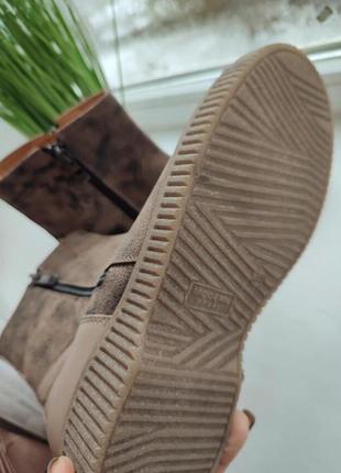Женские бежевые деми ботинки из натуральной кожи и нубука 35рр5 фото