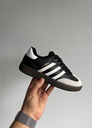 Кроссовки женские adidas samba черные / бежевые, адидас самба, кеды