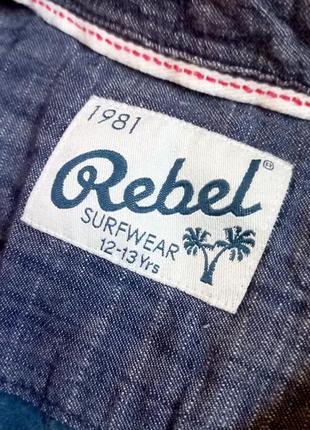 Літня сорочка-гаваї з пальмовим листям rebel для хлопчика/котонова сорочка/блакитна джинсова сорочка4 фото