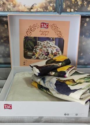 Квіткова постіль від турецького бренду tac з сатину3 фото