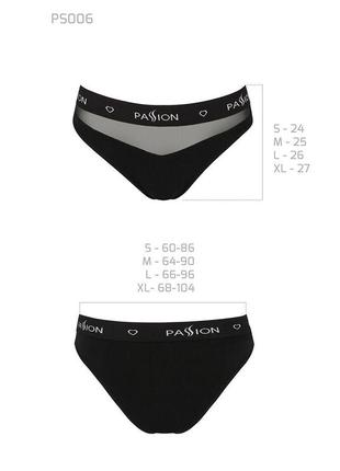 Трусики с прозрачной вставкой passion ps006 panties black, size m6 фото