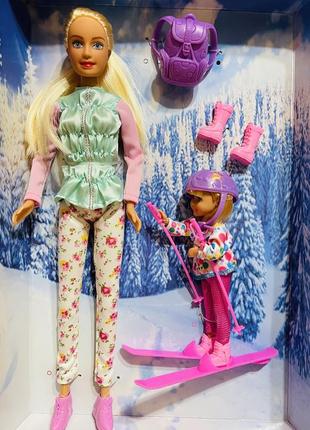 Лялька дефа, defa лижниця, 29 см, дочка, лижі, черевики, рюкзак