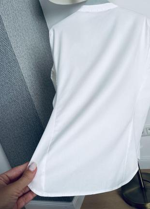 Красивая белоснежная рубашка zara 100% хлопок рукава делаются короткие8 фото