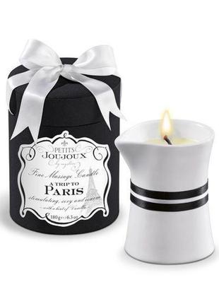Масажна свічка petits joujoux - paris - vanilla and sandalwood (190 г) розкішна упаковка1 фото