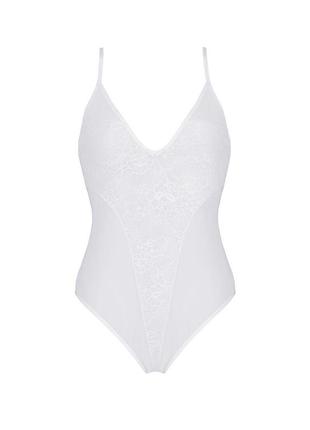 Боди с ажурным декором и открытым шагом ursula body white l/xl — passion