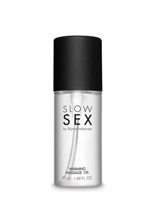 Разогревающее съедобное массажное масло bijoux indiscrets slow sex warming massage oil2 фото