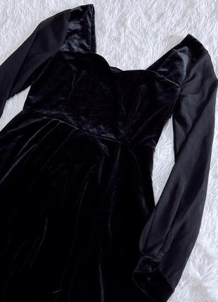 Черное бархатное платье urmoda