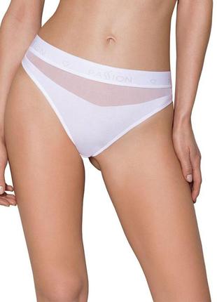 Трусики з прозорою вставкою passion ps006 panties white, size s