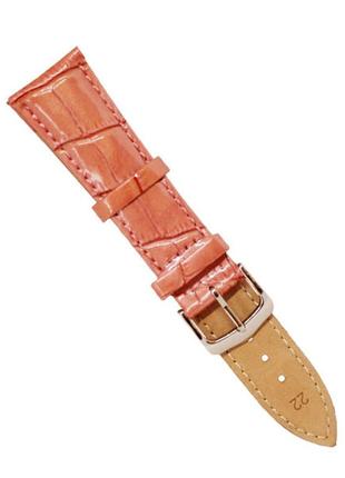 Ремінець для годинника з натуральної шкіри лаковий з тисненням розмір 22 мм