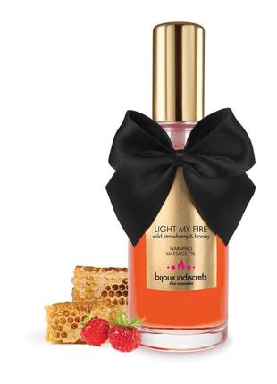 Разогревающее масло bijoux indiscrets light my fire – wild strawberry&honey