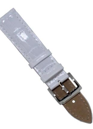 Ремінець для годинника з натуральної шкіри лаковий з тисненням розмір 22 мм1 фото