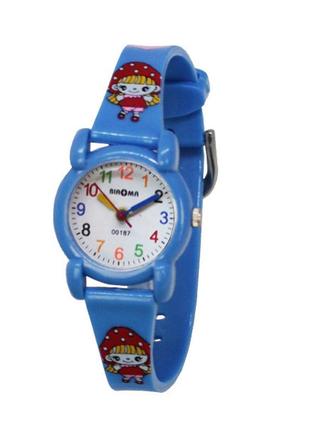 Часы детские для девочек biaoma  красная шапочка голубая