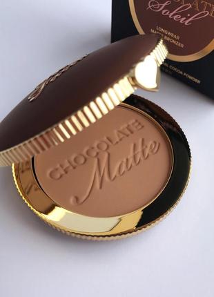 Матовий бронзер too faced chocolate soleil matte bronzer. 8g. оригінал. новий. терміни в нормі 📦є відправка новою поштою2 фото