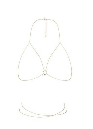 Цепочка портупея bijoux indiscrets magnifique bra chain - gold, украшение на тело