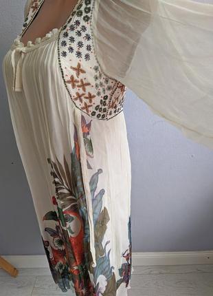 Ексклюзивна сукня із натурального шовку, ручна робота.4 фото