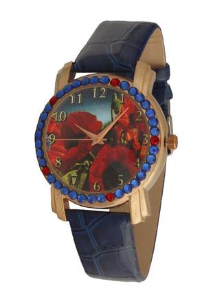 Часы женские дизайнерские с маками