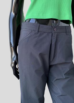 Широкие хлопковые нейлоновые брюки с высокой посадкой свободного кроя3 фото