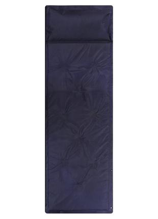 Коврик самонадувающийся с подушкой 185 см ty-0559 темно-синий3 фото