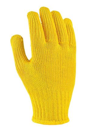Перчатки рабочие трикотажные 10 желтые "строитель" doloni  - (4078)3 фото