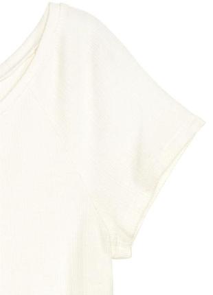 Футболка женская в рубчик h&m 0386876 l молочная3 фото