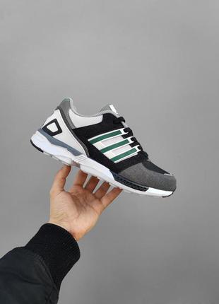 Кроссовки мужские adidas eqt equipment серые / зеленые, адидас эквипмент, екьют, ект, беговые1 фото