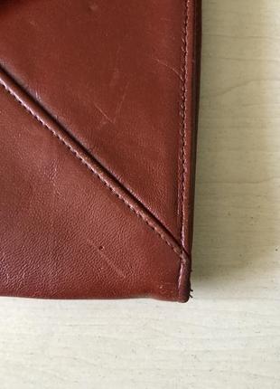 Винтажный кожаный клатч конверт6 фото
