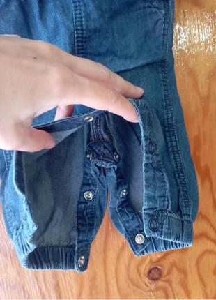 Комбинезон джинсовый, песочник для младенца h&amp;m 1-2 месяца, 56 рост5 фото