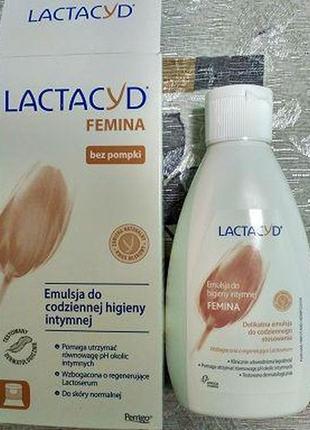 Гель для інтимної гігієни lactacyd лактоцид femina феміна, 200 мл, бельгія1 фото