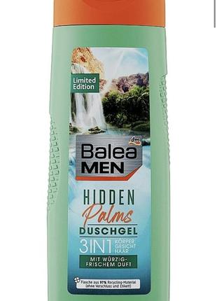 Balea men hidden palms duschgel 3 in 1 vegan - чоловічий гель для душу 3 в 1, 300 мл, німеччина1 фото